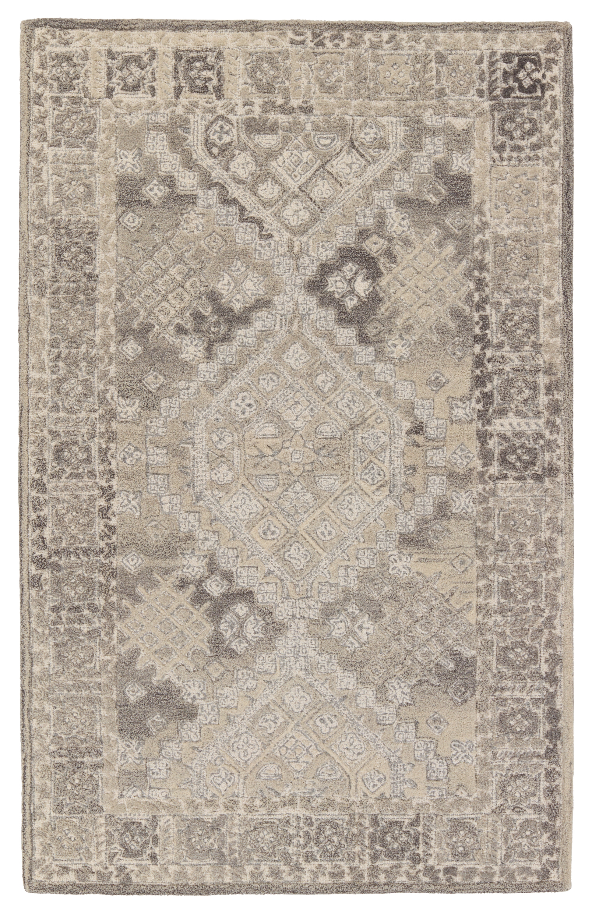 Nesso Handmade Medallion Gray/ Cream Area Rug (8'X10') - Image 0