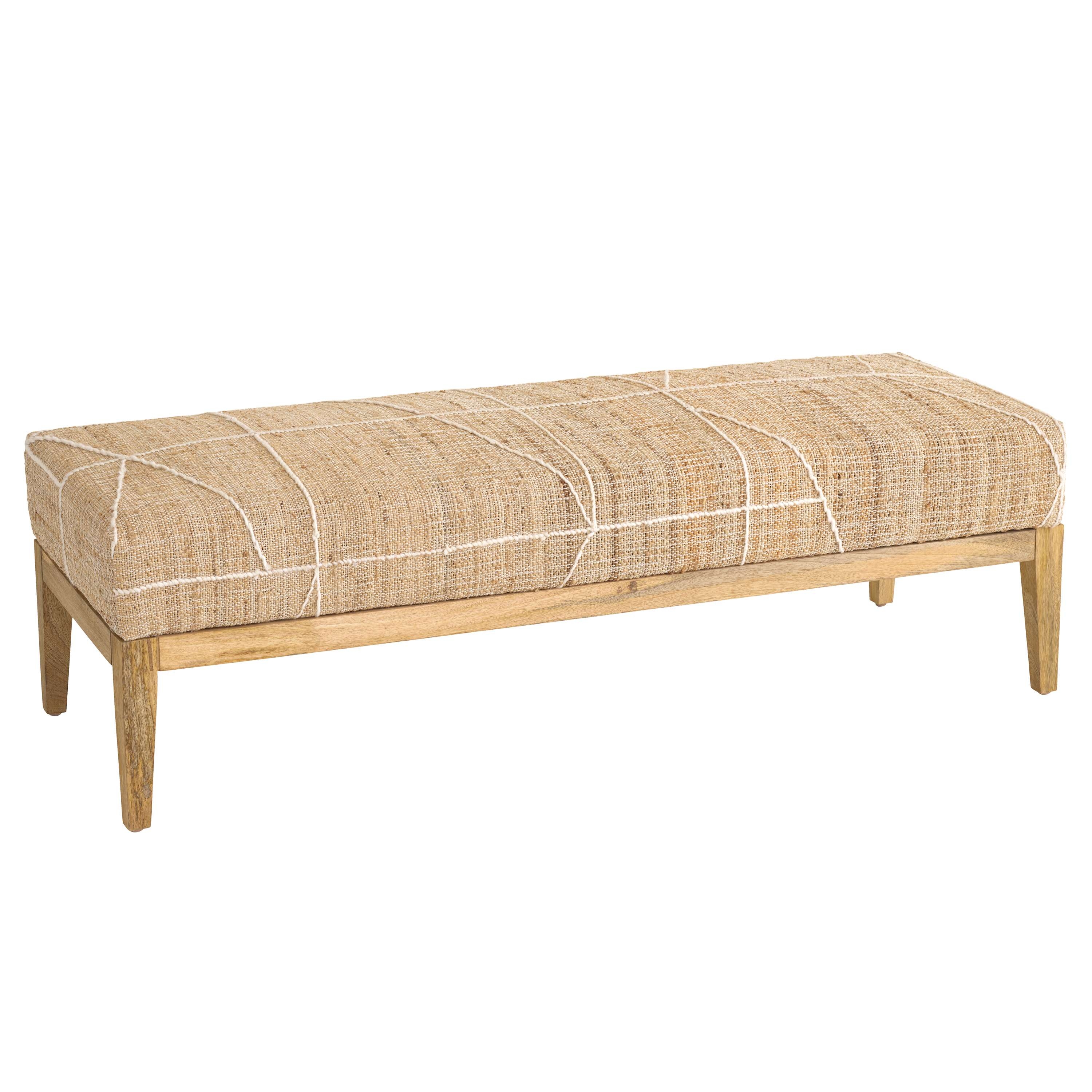 Judson Natural/Ivory Freida Rug Bench Small Square - Image 0