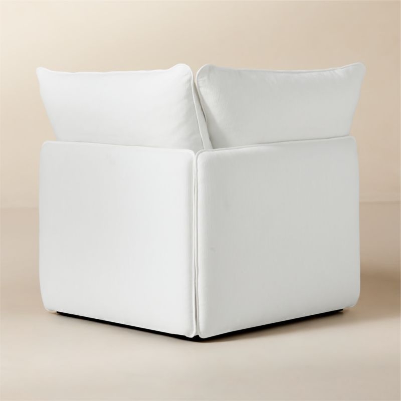Lumis Snow White Performance Fabric Standard Depth Corner Chair - Image 3