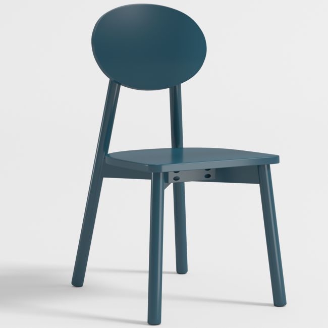 Kelsey Midnight Blue Wood Kids Play Chair - Image 0