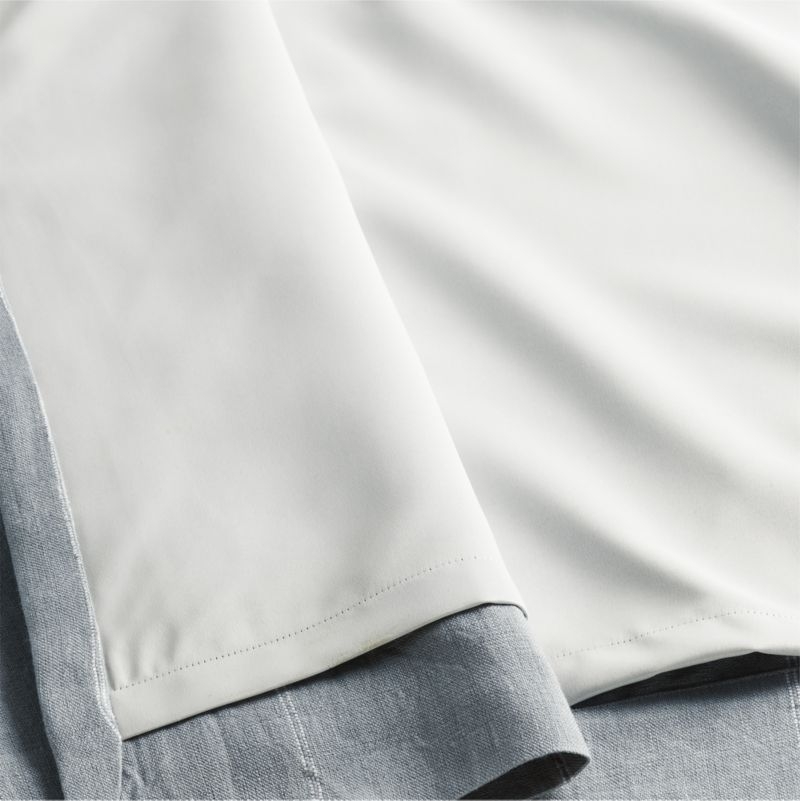Mist Blue & Crisp White Linen Double Pinstripe Blackout Window Curtain Panel 52"x108" - Image 6