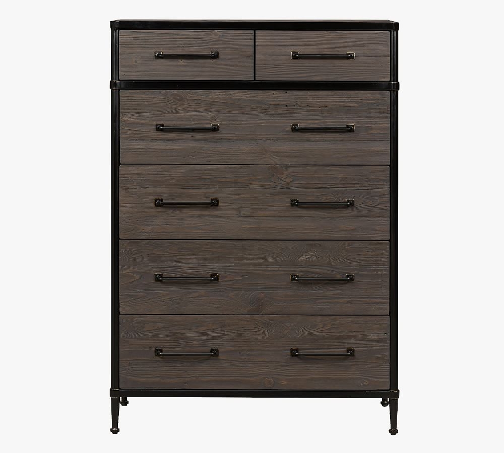 Juno Reclaimed Wood 6-Drawer Tall Dresser, Carbon - Image 0