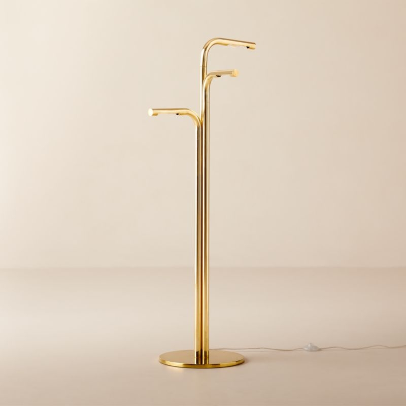 Viewpoint Articulating Brass Task Floor Lamp - Image 1