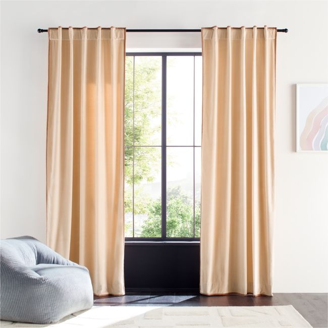 Elegant Pink Organic Cotton Velvet Light Blocking Window Curtain Panel 44"x96" - Image 0
