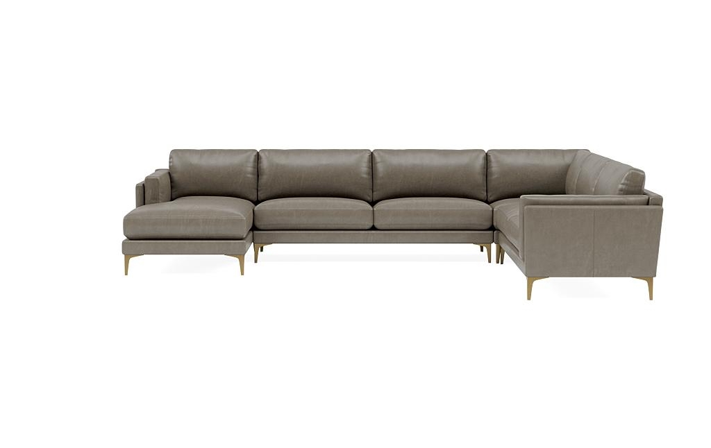 Gaby Leather Corner Sectional with Left Chaise - Image 0