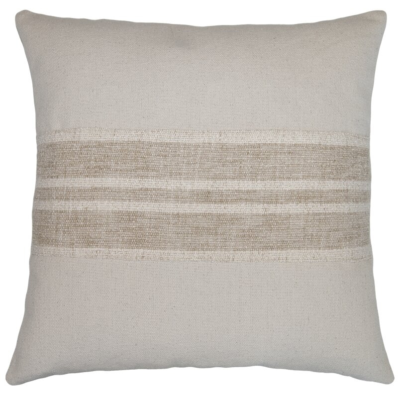 Square Feathers California Throw Pillow Color: Natural, Size: 22" x 22" - Image 0