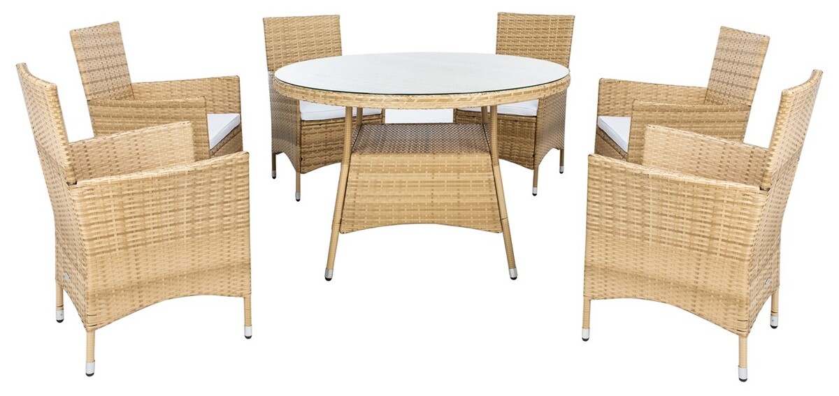 Challe Dining Set - Natural/White - Safavieh - Image 0