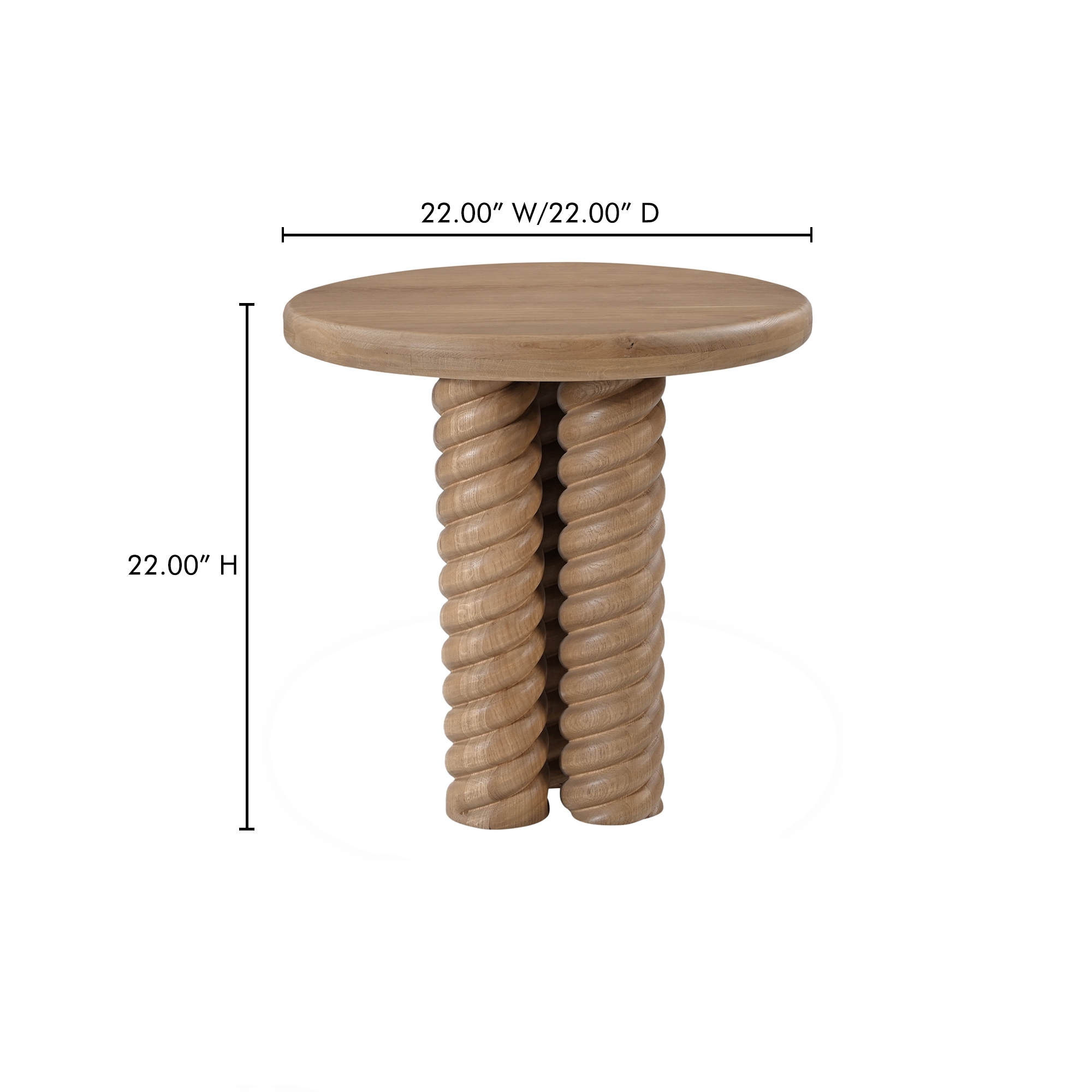 Treccia Side Table Oak - Image 9