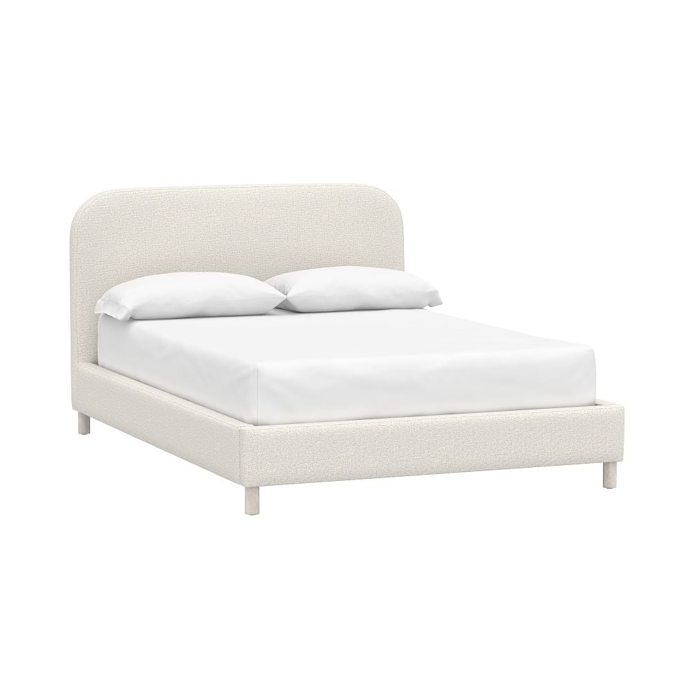 Miller Platform Upholstered Bed, Full, Tweed Ivory - Image 0