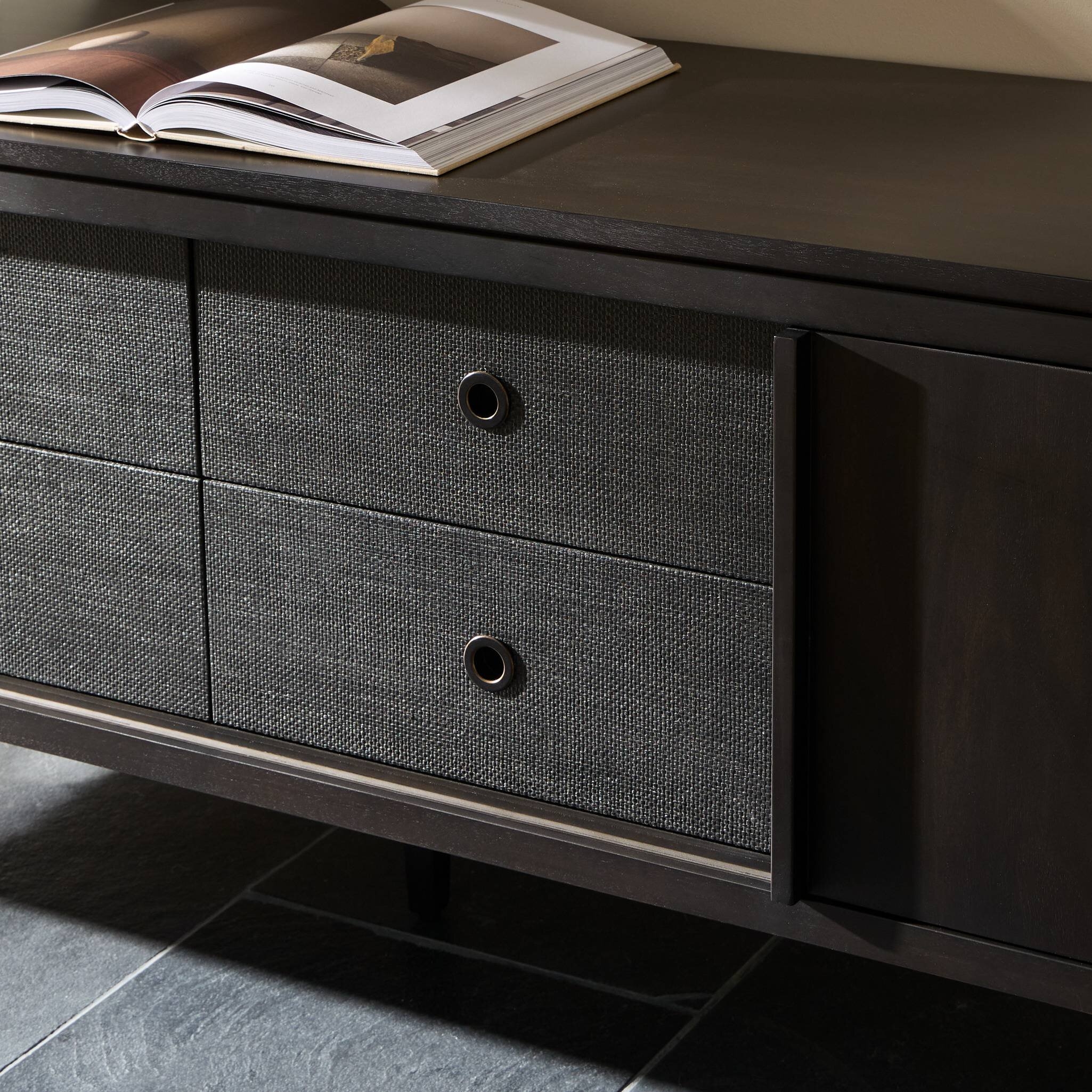 Dawn Media Console - Black Raffia - Image 13