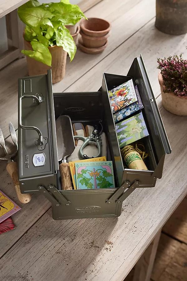Toyo Steel Large Seed Storage Box, Green - Image 0