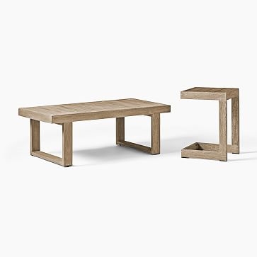 Portside Outdoor C-Shaped Side Table, Driftwood - Image 2