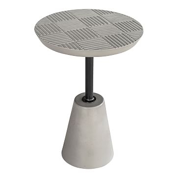 Concrete & Steel Outdoor Side Table,Concrete,white - Image 1
