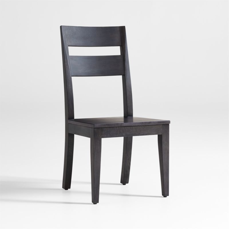 Basque Charcoal Grey Wood Dining Chair - Image 1