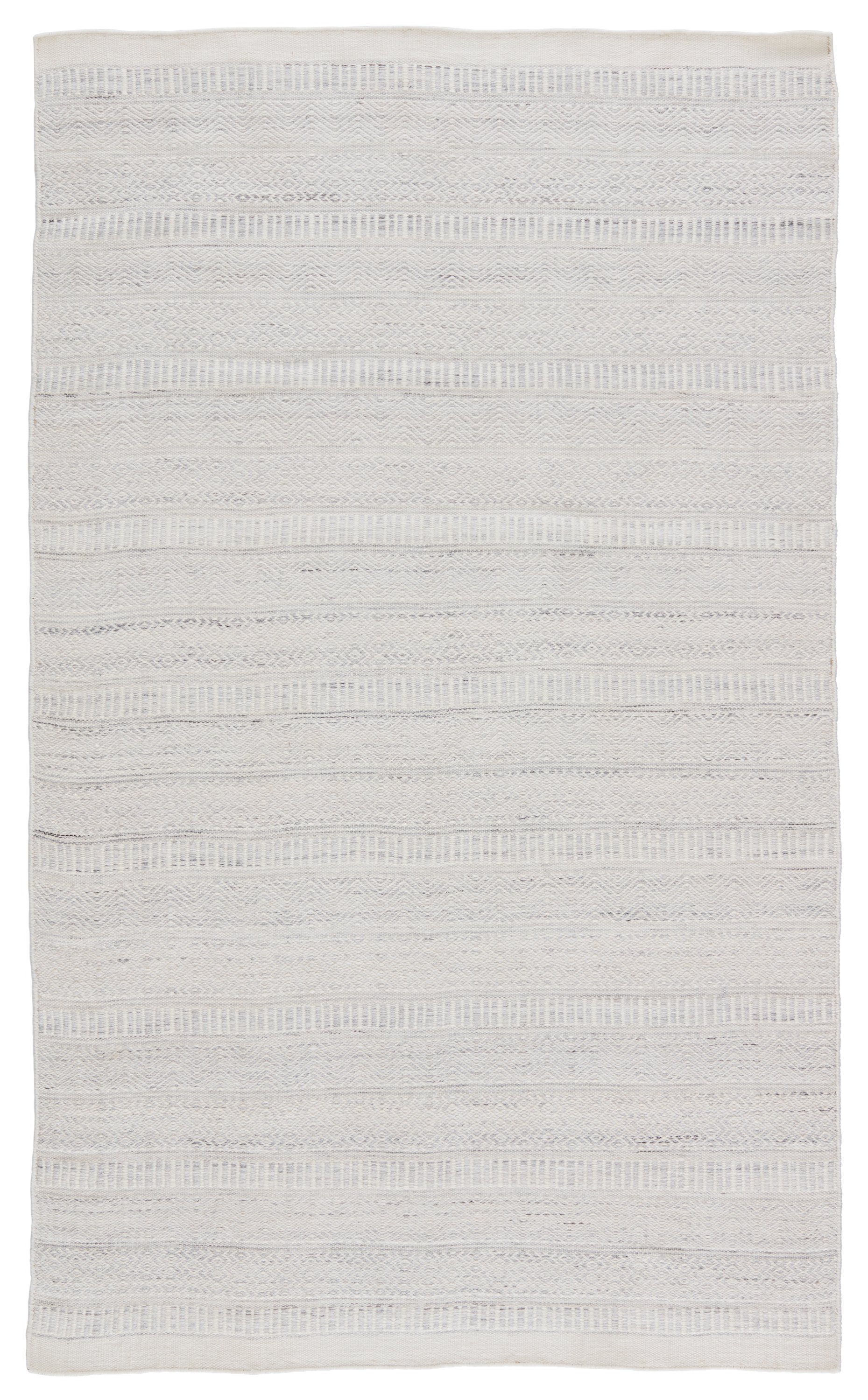 Parson Indoor/ Outdoor Tribal Light Gray/ Ivory Runner Rug (3'X8') - Image 0