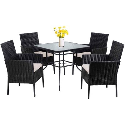 Nabesna 5 Piece Rattan Multiple Chairs Seating Group with Cushions - Image 0