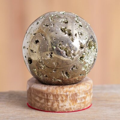Aguilera Pyrite Sphere Glitter Cloche or Water Globe - Image 0