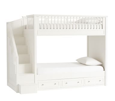 Fillmore Twin-over-Twin Stair Bunk, Simply White - Image 0
