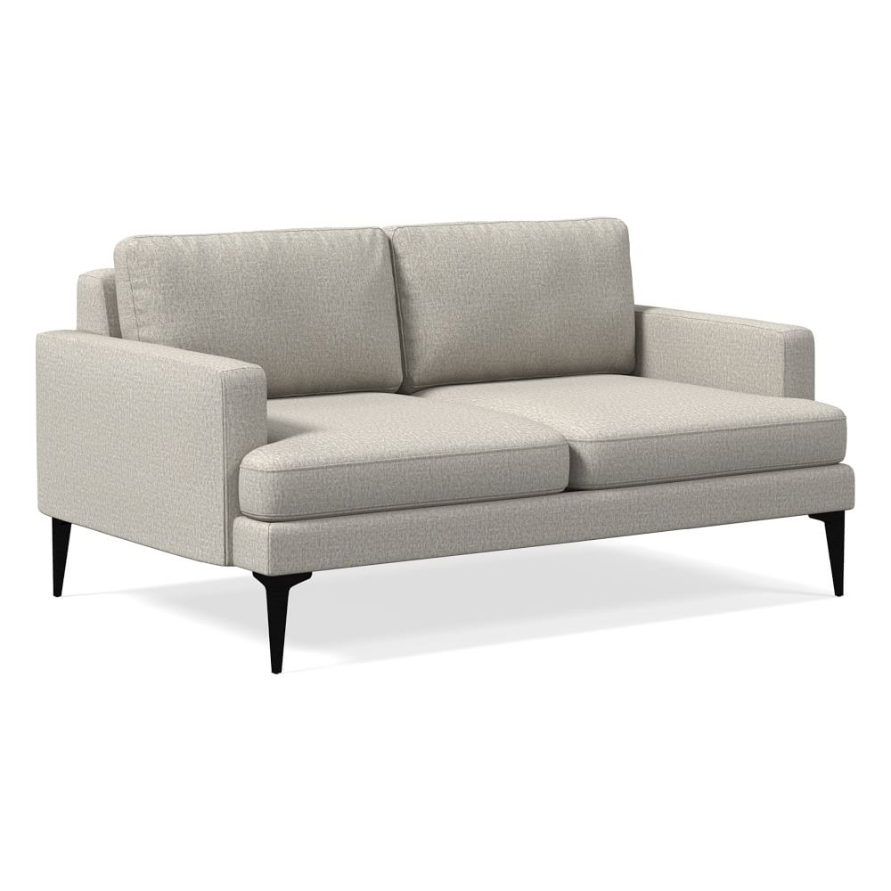 Andes Loveseat, Poly , Performance Twill, Dove, Dark Pewter - Image 0