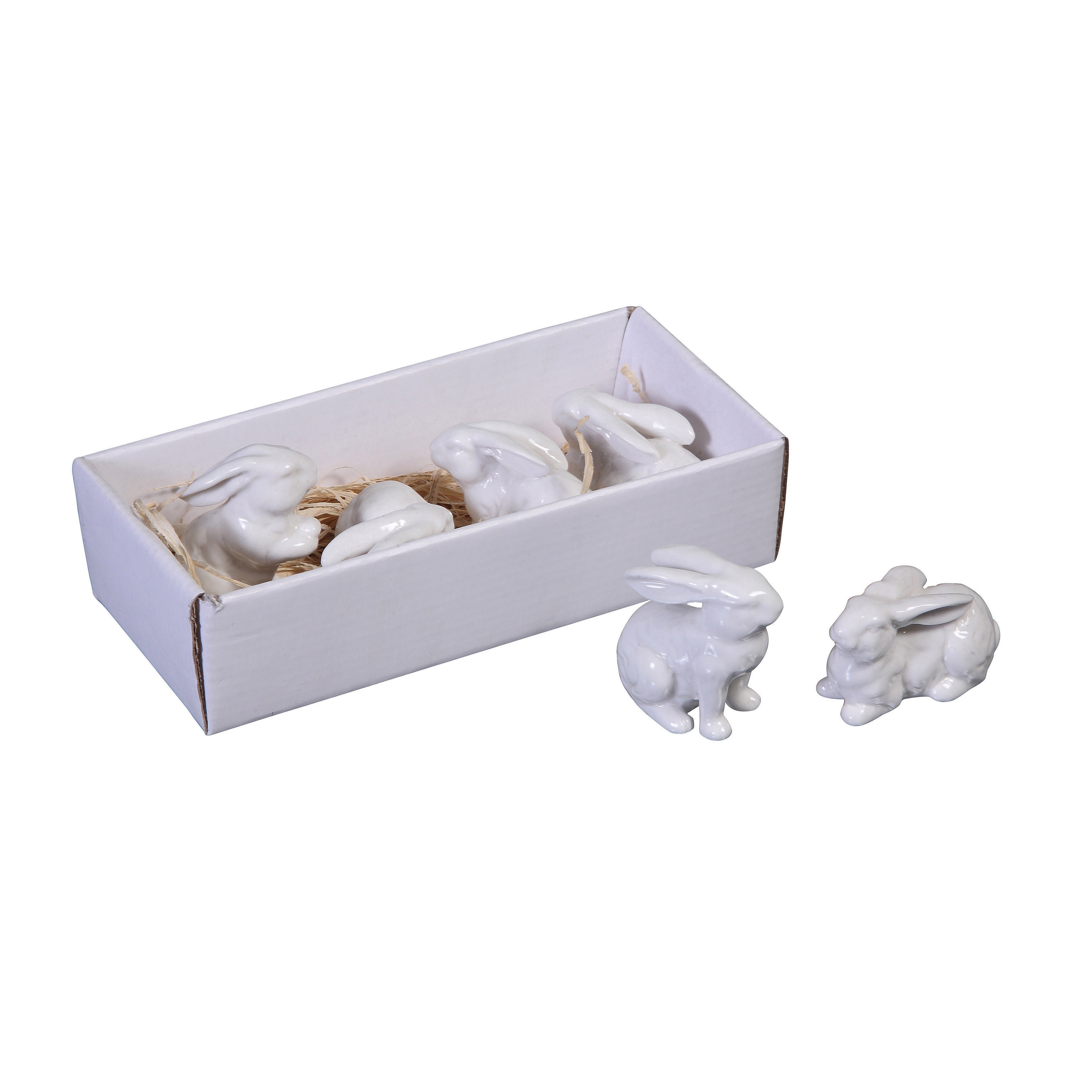 White Ceramic Bunnies (Set of 6 Pieces) - Image 0