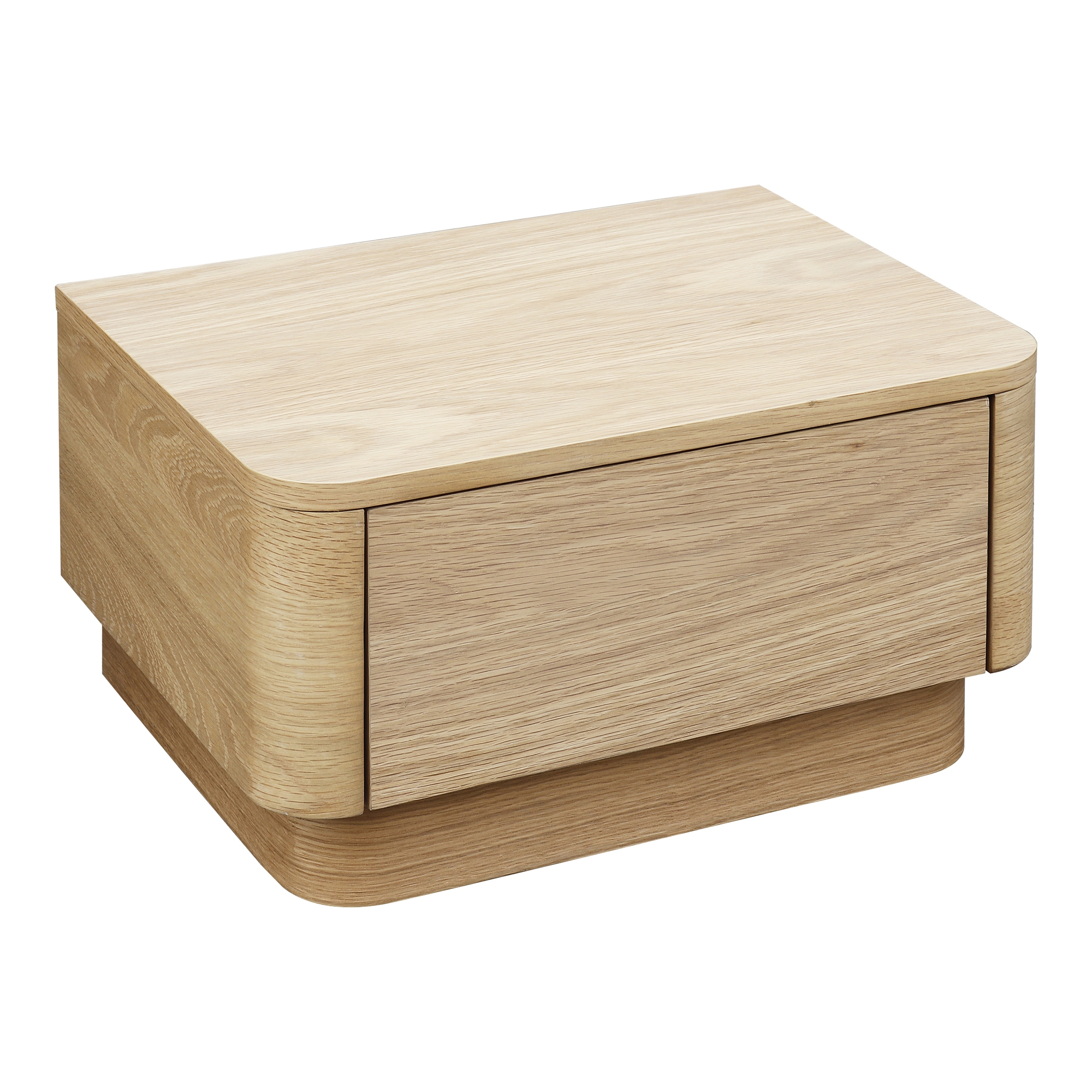 Round Off Small Nightstand Light Oak Brown - Image 1