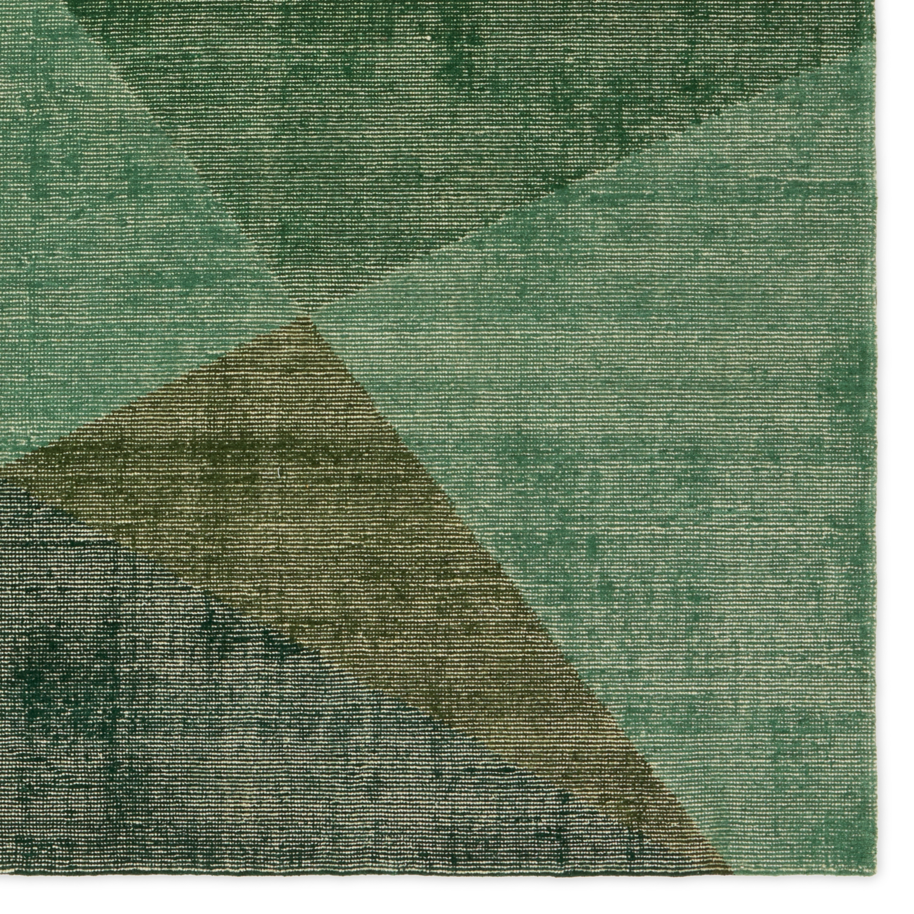 Certain BOW01 Handmade Geometric Green Area Rug (9'x12') - Image 3