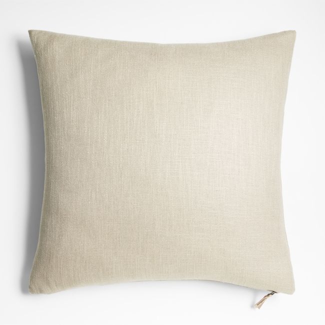 Slub Linen 23x23 Pumila Taupe Throw Pillow Cover by Laura Kim - Image 0