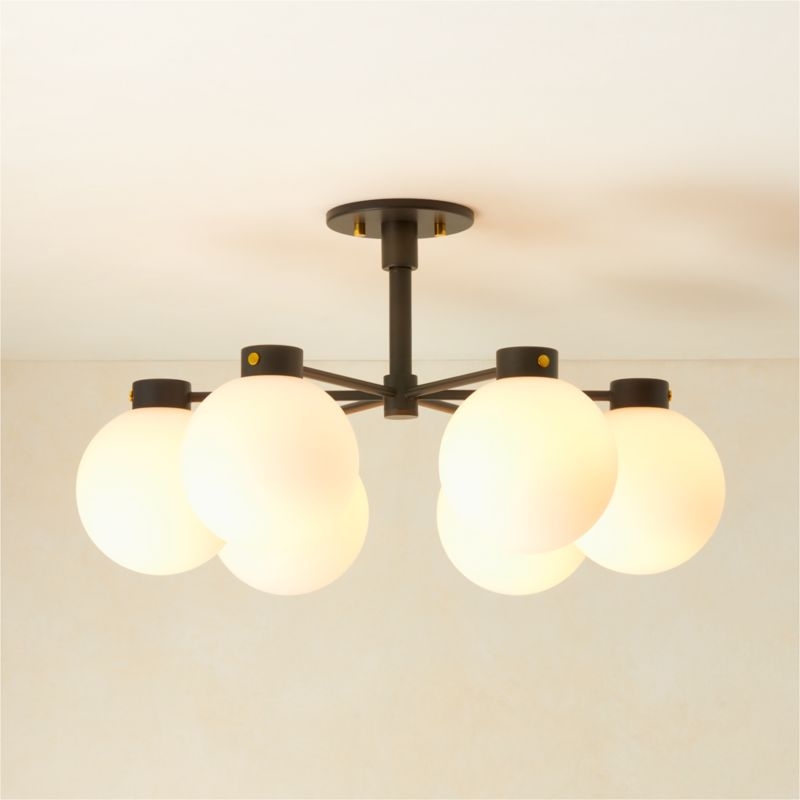 Marra 6-Light Matte Black Flush Mount Light - Image 1