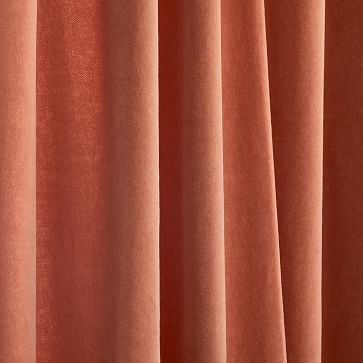 Cotton Velvet Curtain, Terracotta, 48"x84" - Image 1