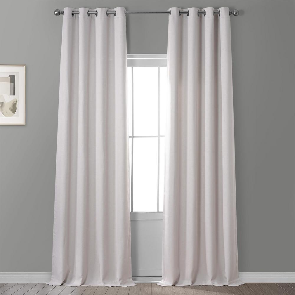 Exclusive Fabrics & Furnishings Birch Ivory Faux Linen Grommet Blackout Curtain - 50 in. W x 108 in. L, Brown - Image 0