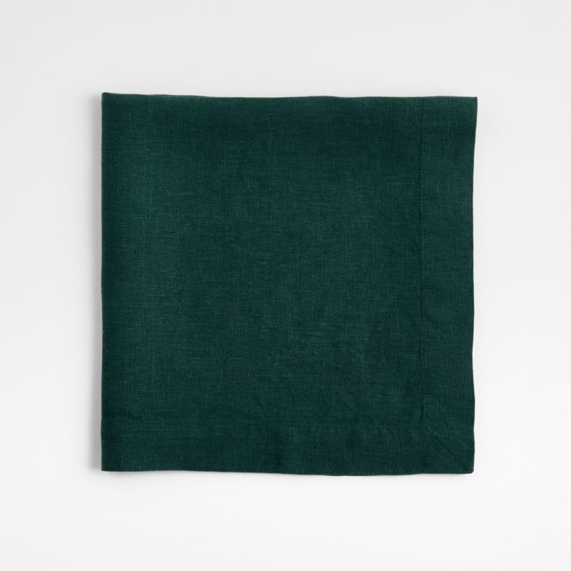 Marin Spruce Green EUROPEAN FLAX ™-Certified Linen Dinner Napkin - Image 2