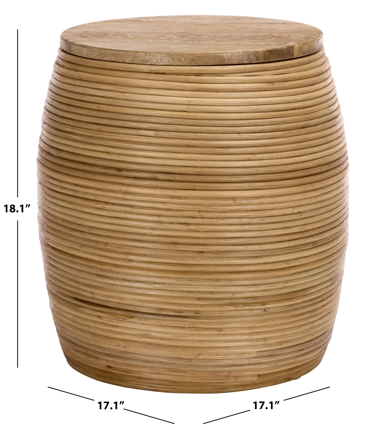 Katiely Wood Top Stool - Light Natural - Image 5