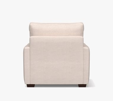Pearce Modern Square Arm Upholstered Armchair, Down Blend Wrapped Cushions, Performance Brushed Basketweave Ivory - Image 3