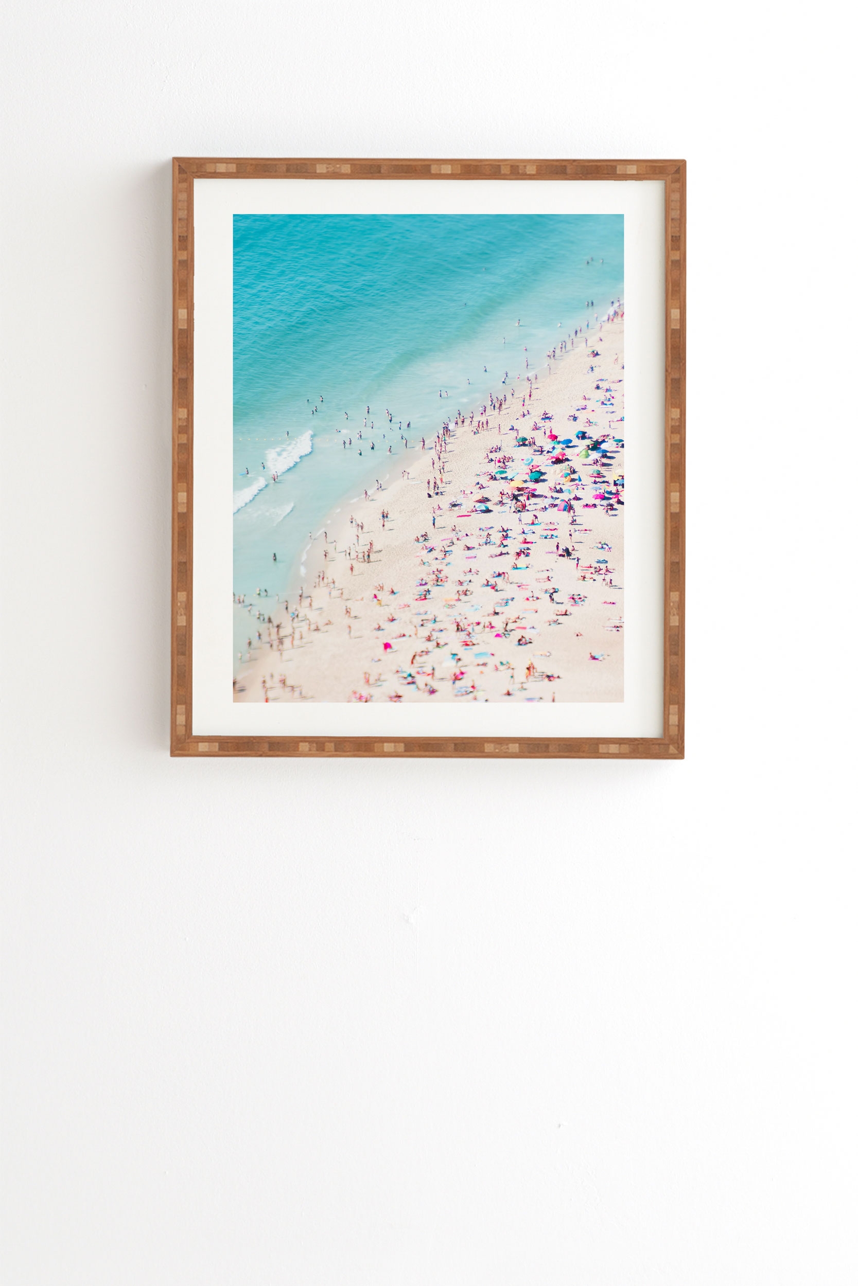 Beach Summer Fun by Ingrid Beddoes - Framed Wall Art Bamboo 19" x 22.4" - Image 0