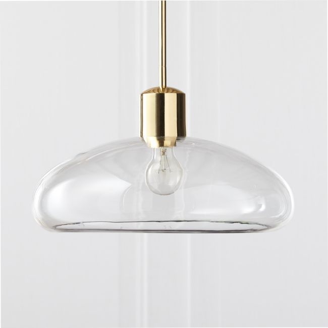 Iona Polished Brass and Clear Glass Pendant Light - Image 0