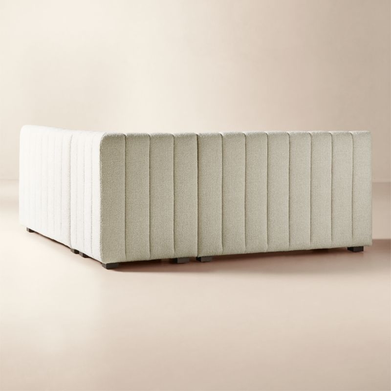 Duncan White Performance Fabric Double L-Shaped Loveseat Dining Banquette - Image 3