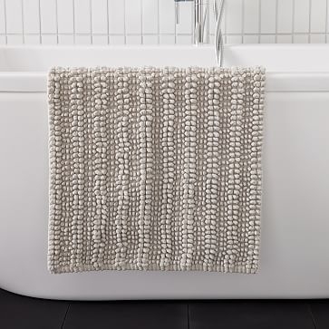 Chenille Stripe Bath Mat, White, 20"x34" - Image 3