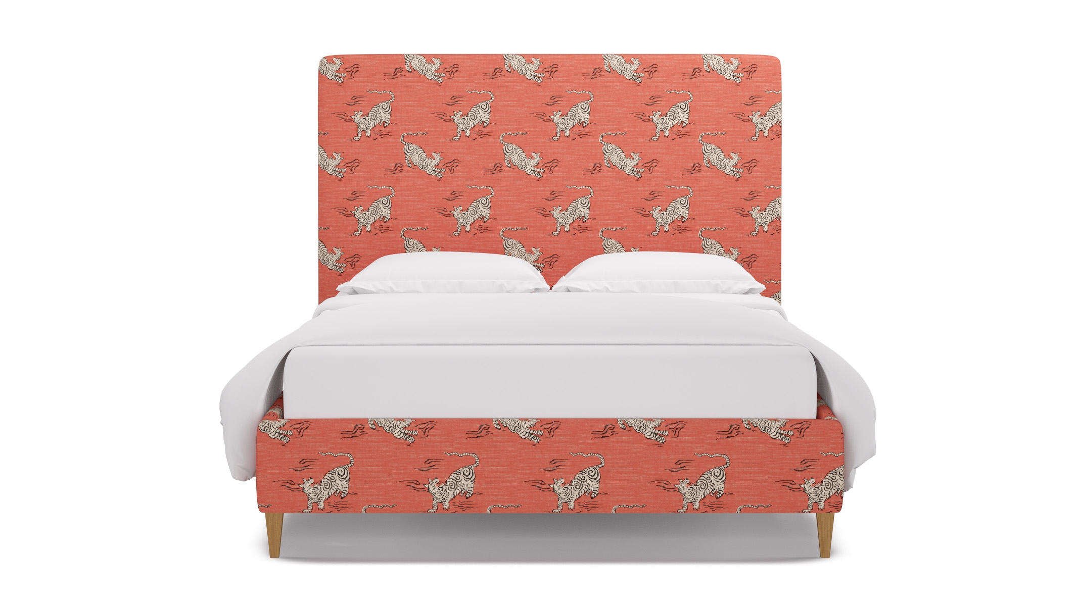 Classic Bed, Coral Tigresse, Natural Square Tapered Leg, Twin - Image 0