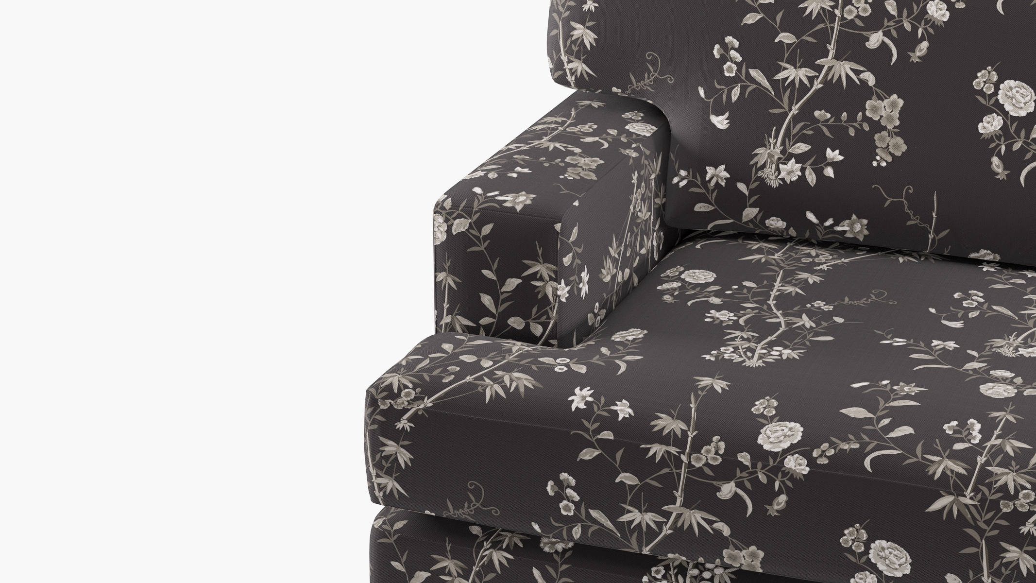 Classic Sofa, Black Bamboo Garden, Natural with Antique Brass Caster - Image 5