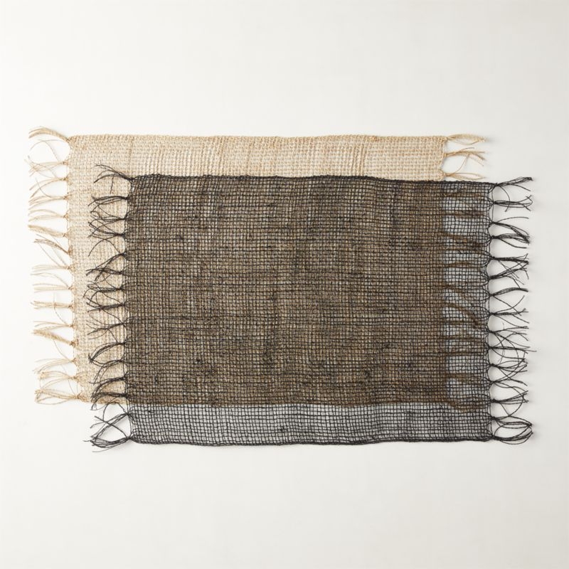 Open Weave Black Woven Placemat - Image 2