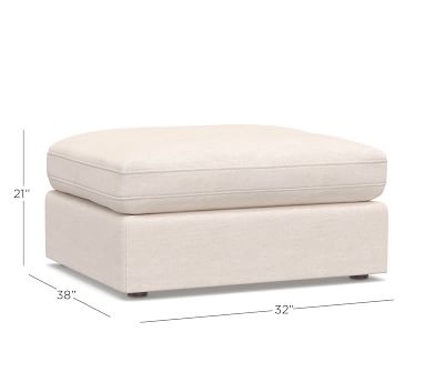 PB Air Roll Arm Upholstered Sectional Ottoman, Down Blend Wrapped Cushions, Chenille Basketweave Pebble - Image 1