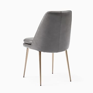 Finley Low Back Dining Chair, Saddle Leather, Nut, Gunmetal - Image 3