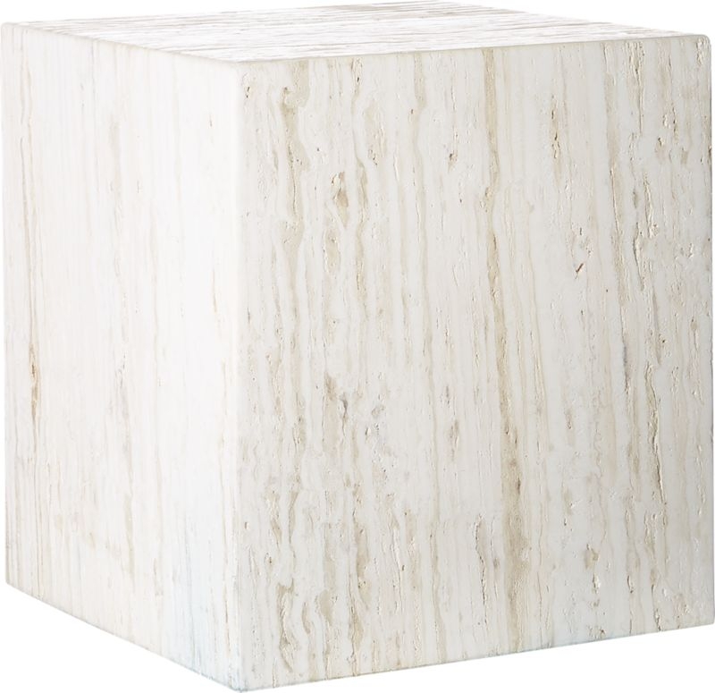 Carmelo Travertine Side Table RESTOCK Early July 2022 - Image 2