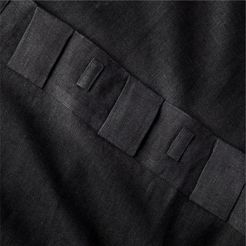 Heavyweight Black Linen Window Curtain Panel 48''x96'' - Image 4