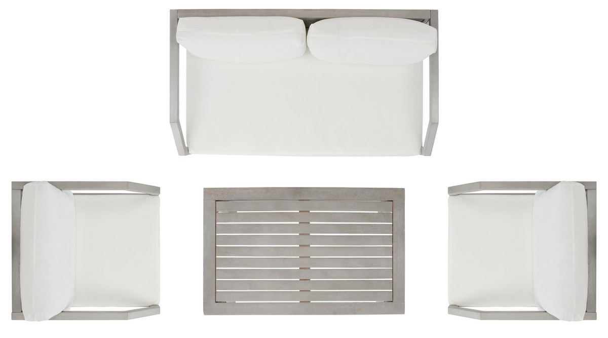 Dren 4 Pc Living Set - Grey/Beige - Safavieh - Image 5
