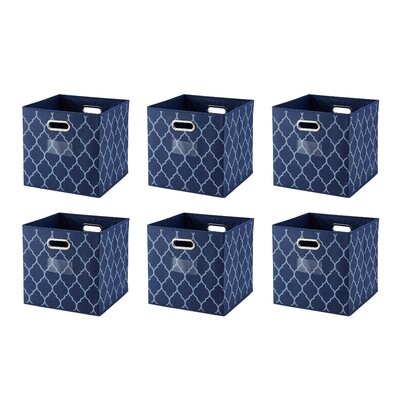 Foldable Storage Bins Basket Cube Organizer With Dual Handles And Window Pocket - 6 Pack - Image 0
