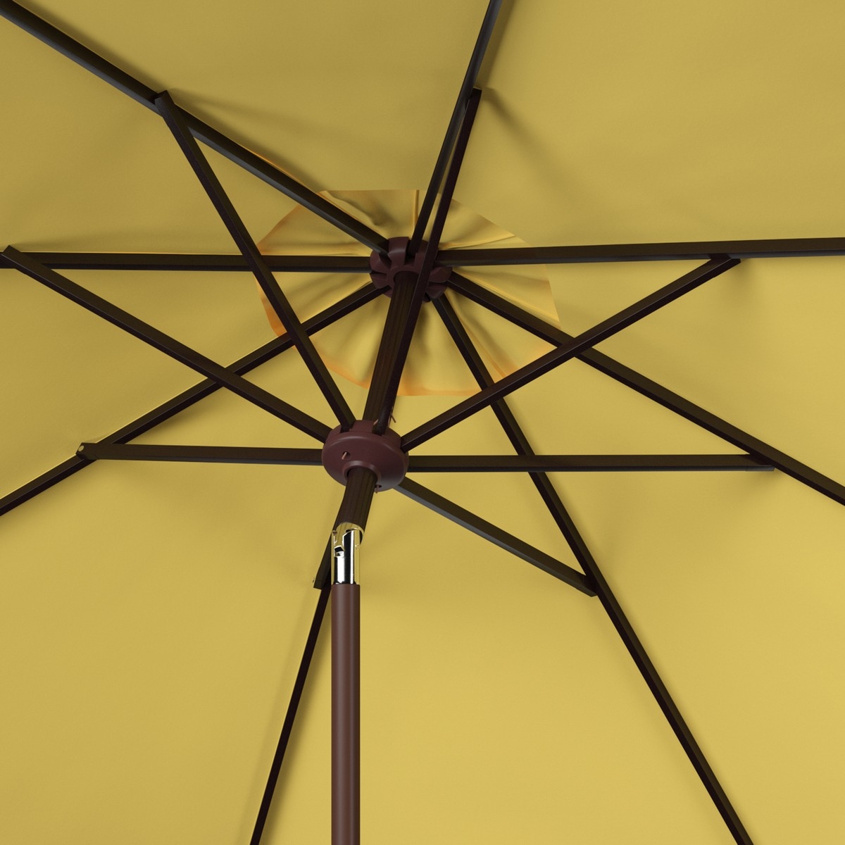 Ortega 9 Ft Crank Umbrella - Yellow - Safavieh - Image 2