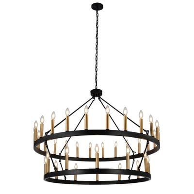 Faolan 36 - Light Candle Style Wagon Wheel Chandelier - Image 0