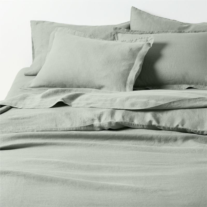 New Natural Hemp Sage Shadow Green Full/Queen Duvet Cover - Image 3