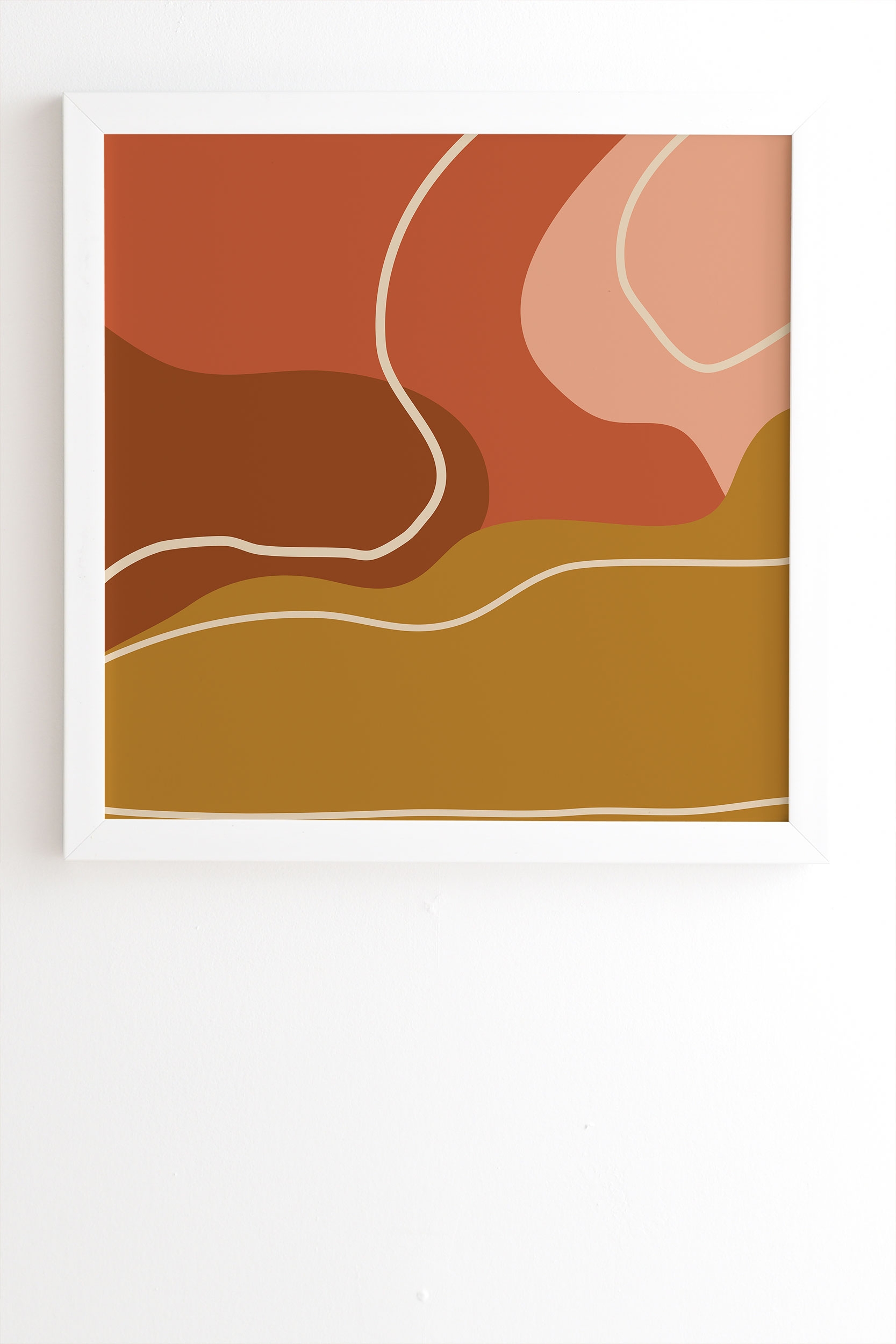 Abstract Organic Shapes In Zen by June Journal - Framed Wall Art Basic White 11" x 13" - Image 1